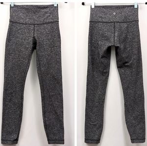 Lululemon Wunder Under High Rise 7/8 Tights Heathered Black 25" inseam size 6